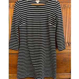 J. Crew striped mini dress 3/4 length sleeve